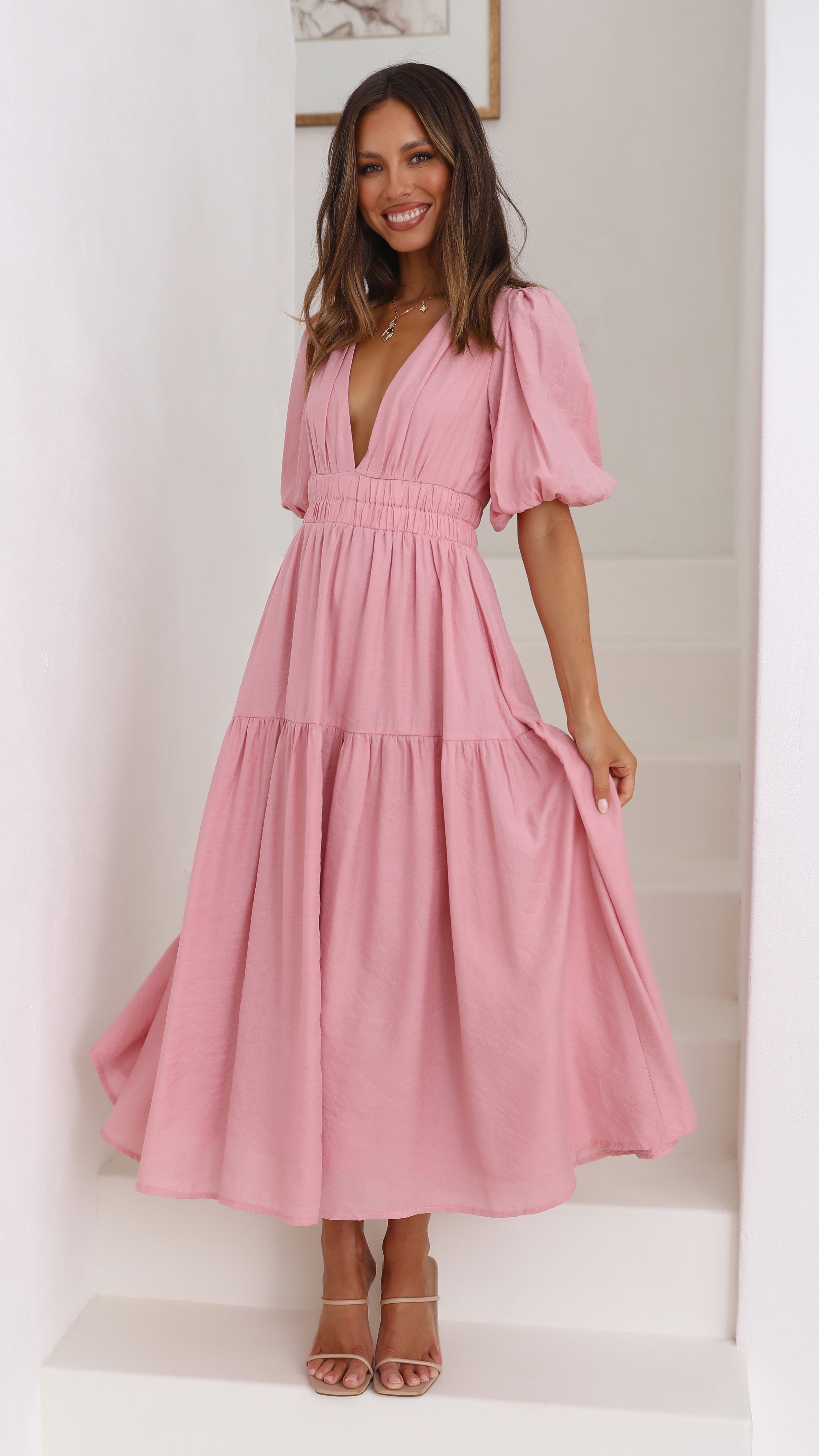 Erin Midi Dress - Soft Pink - Billy J