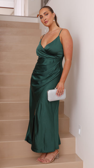 Load image into Gallery viewer, Elsa Midi Dress - Emerald - Billy J
