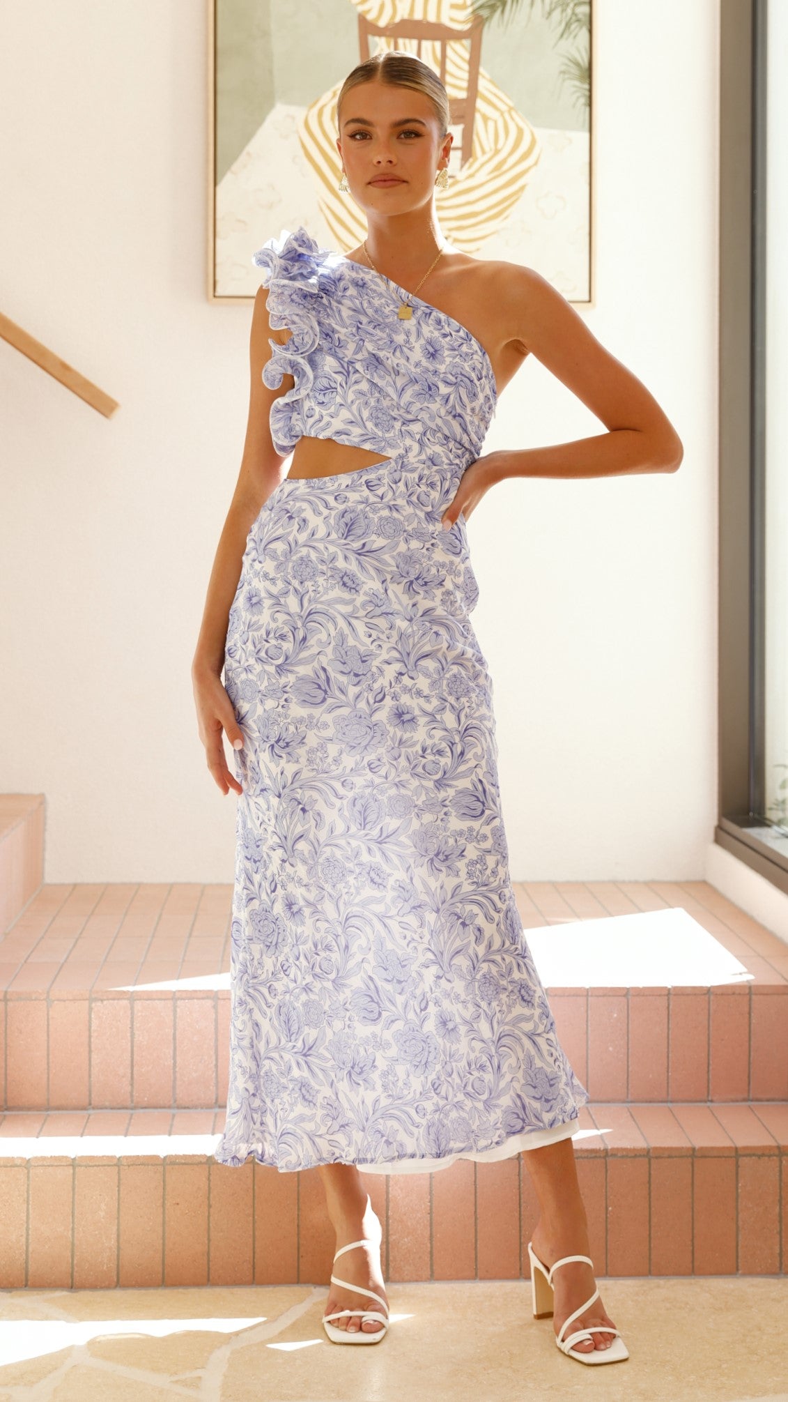 Amina Maxi Dress - Blue Floral - Billy J