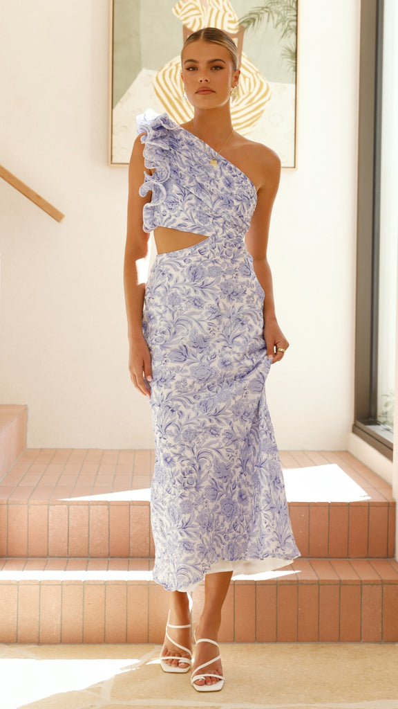 Amina Maxi Dress - Blue Floral - Billy J