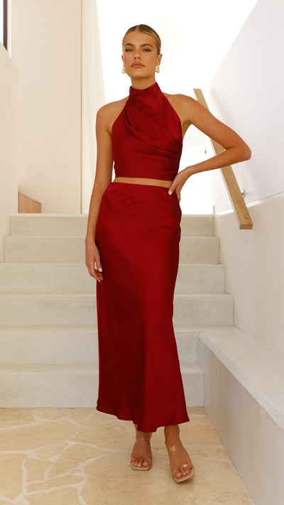 Load image into Gallery viewer, Esther Maxi Skirt - Wine - Billy J
