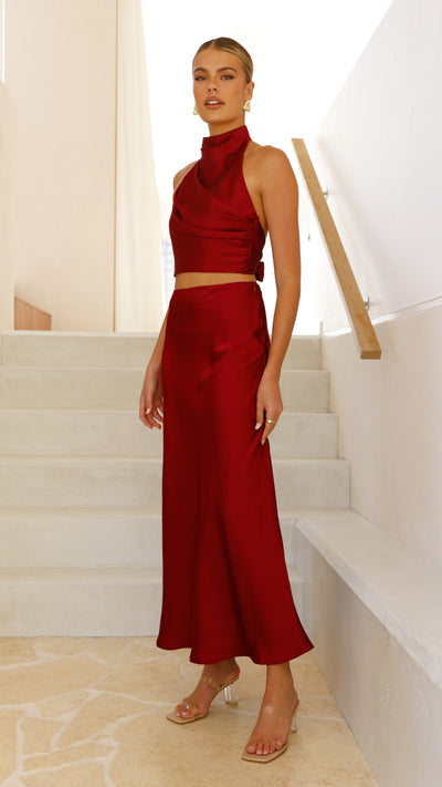 Load image into Gallery viewer, Esther Maxi Skirt - Wine - Billy J
