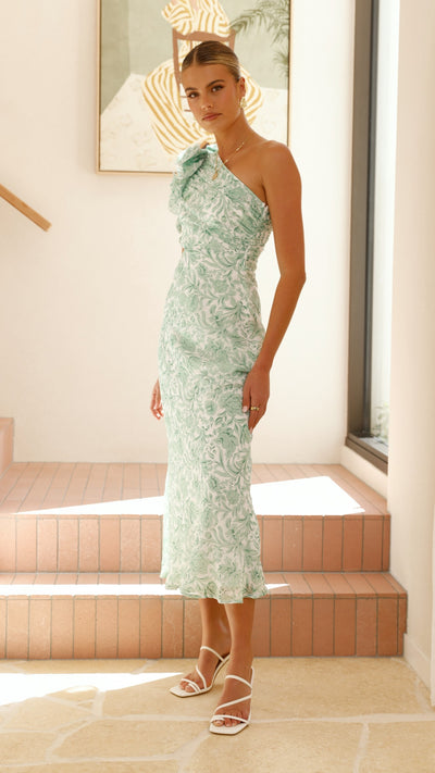 Load image into Gallery viewer, Amina Maxi Dress - Green Floral - Billy J
