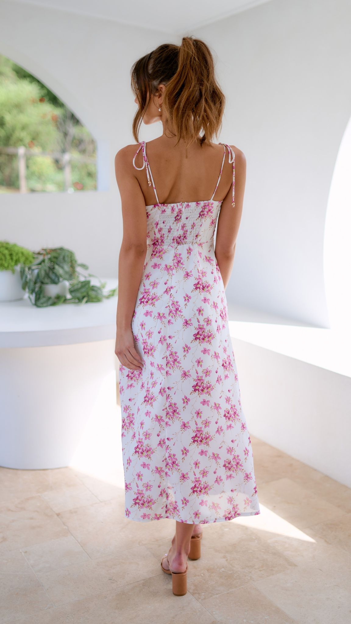 Laury Midi Dress - Pink Floral - Billy J