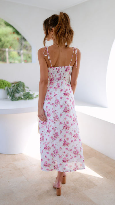 Load image into Gallery viewer, Laury Midi Dress - Pink Floral - Billy J
