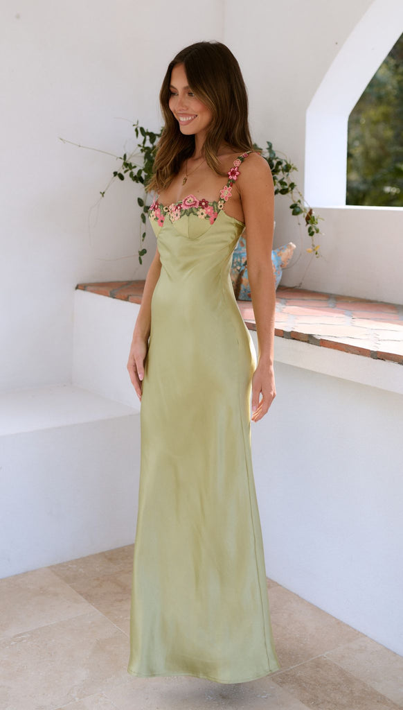 Aurora Maxi Dress - Lime - Billy J