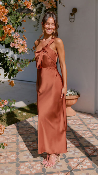 Load image into Gallery viewer, Greta Maxi Dress - Copper - Billy J
