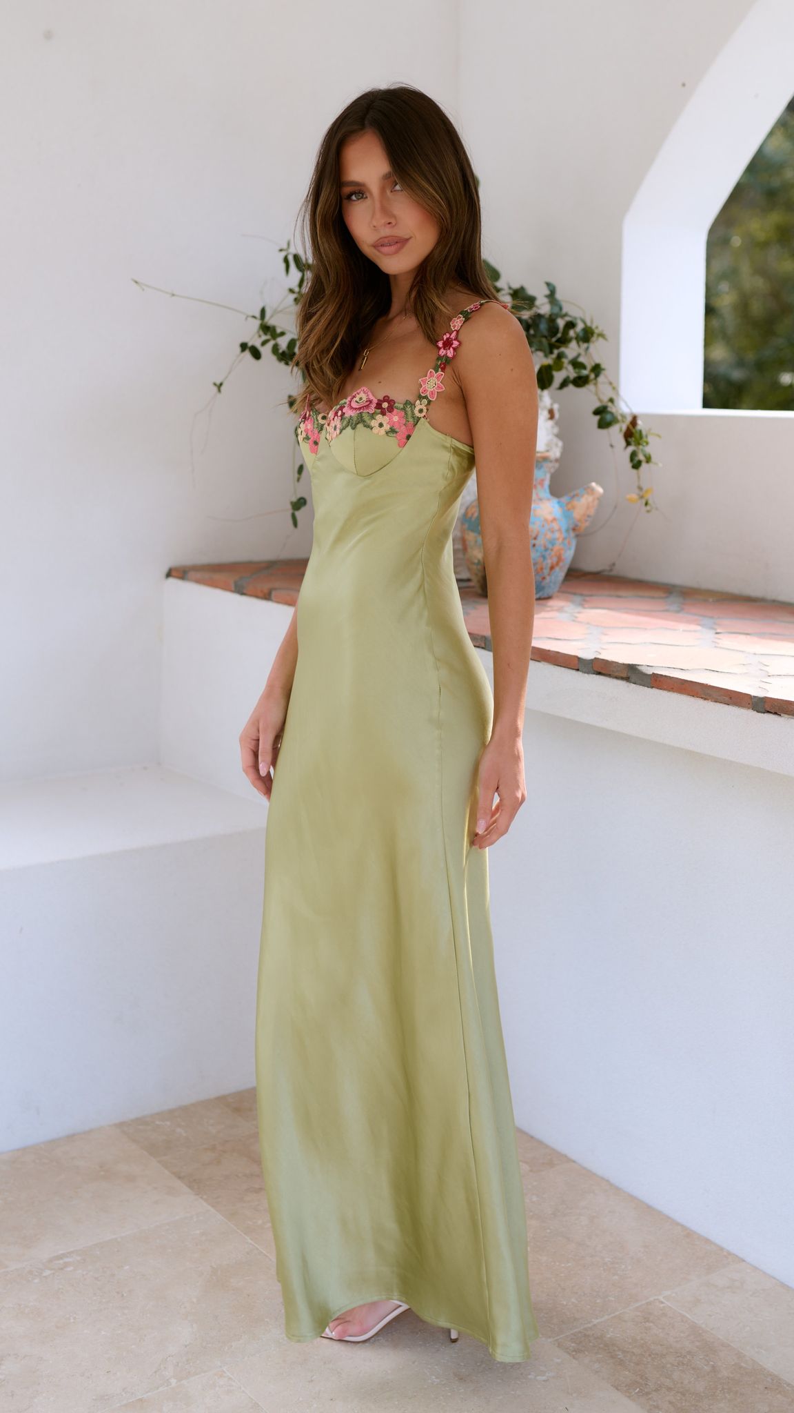 Aurora Maxi Dress - Lime - Billy J