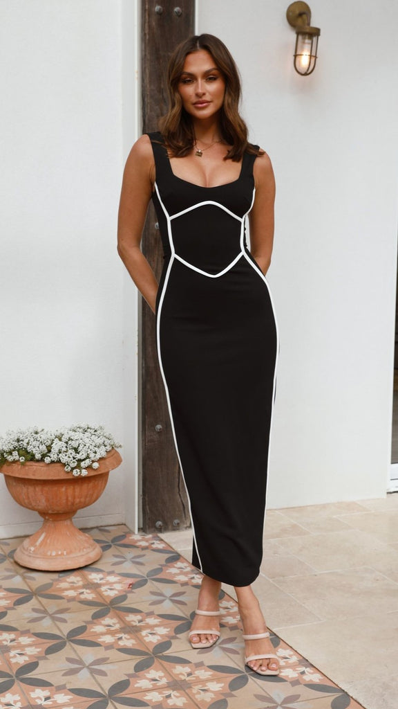 Sooki Maxi Dress - Black/White - Billy J