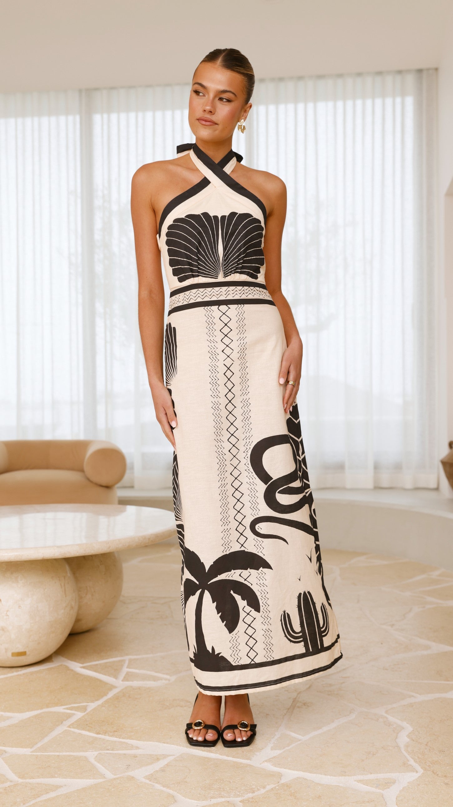 Boe Halter Maxi Dress - Palm Canyon - Billy J