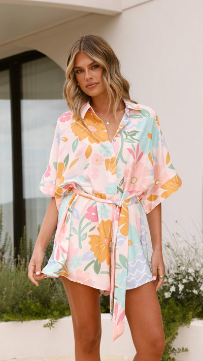 Load image into Gallery viewer, Carmen Playsuit - Blush Petal - Billy J
