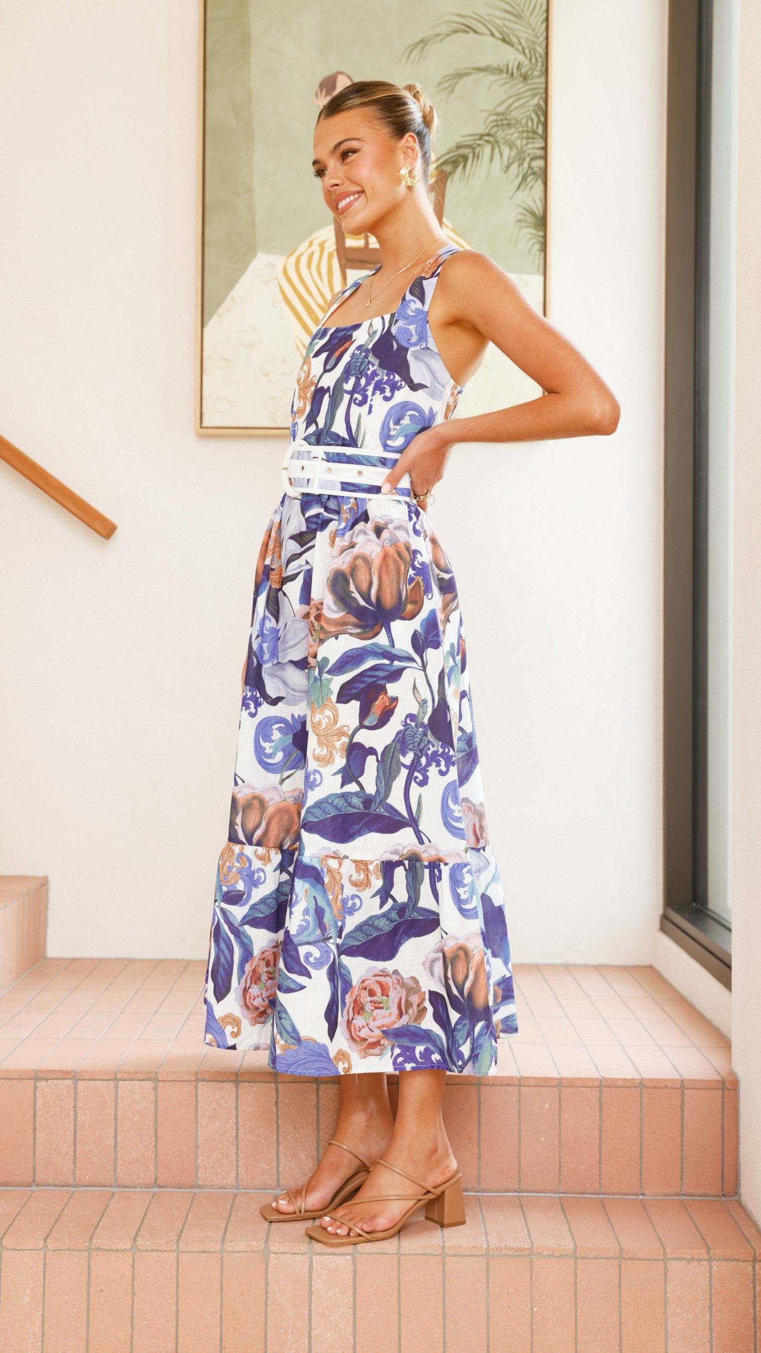 Reba Maxi Dress - Blue Floral - Billy J