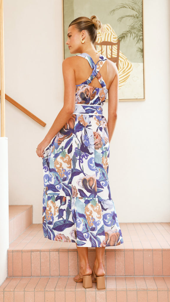 Reba Maxi Dress - Blue Floral - Billy J