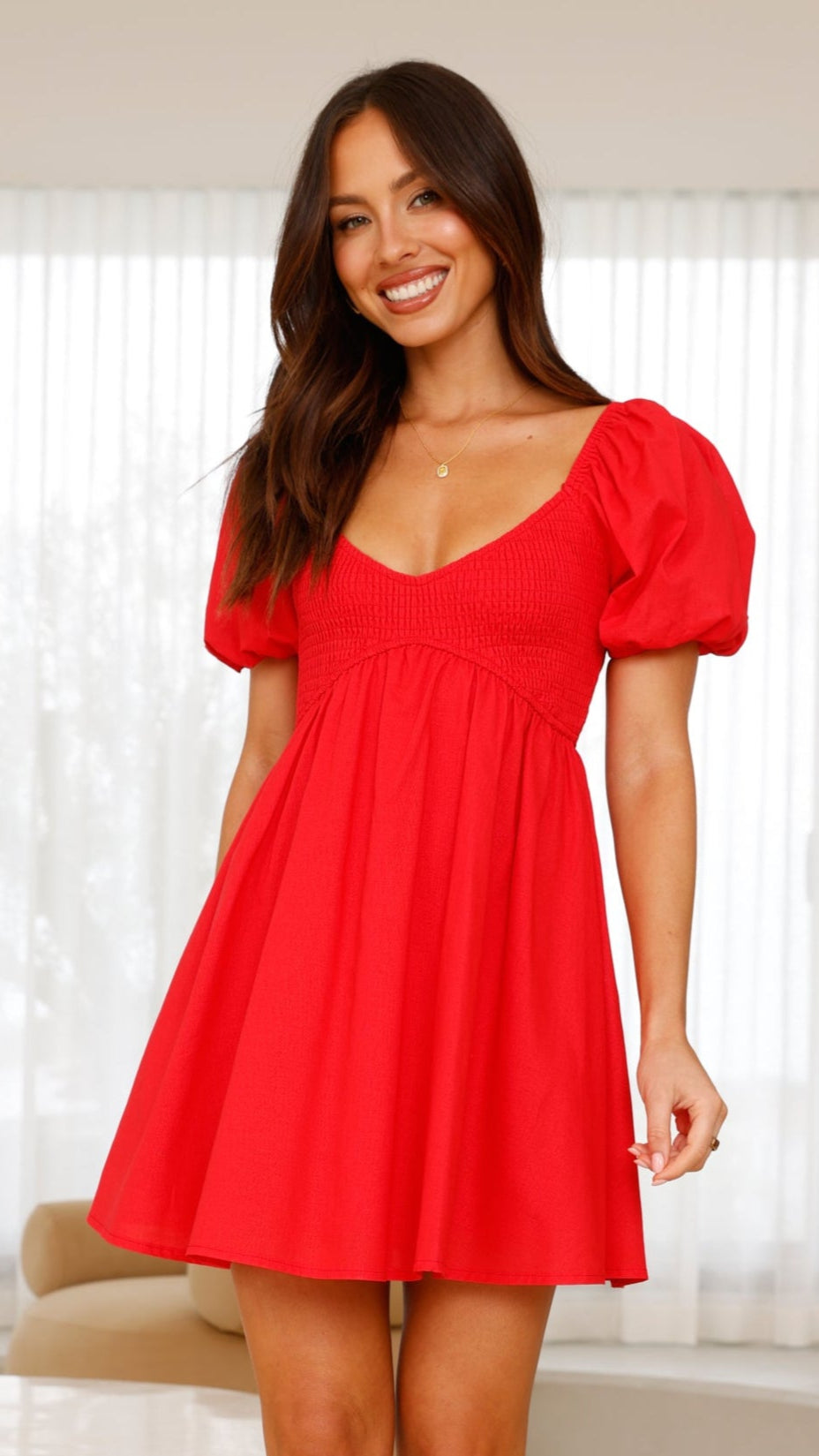 Sahirah Mini Dress - Red - Billy J