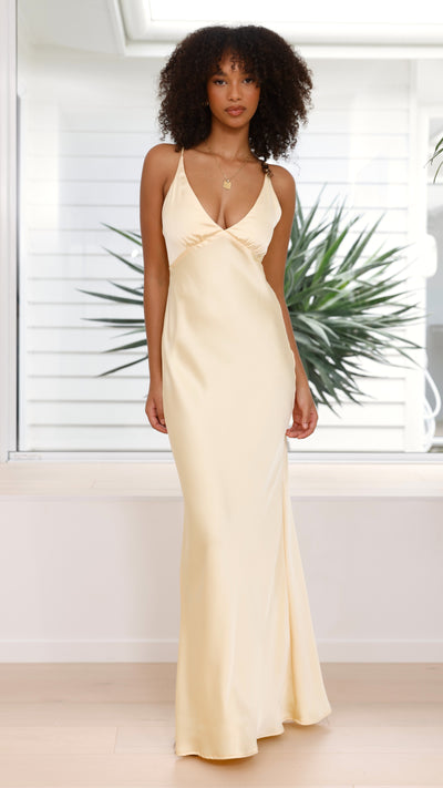 Load image into Gallery viewer, Ziah Maxi Dress - Yellow - Billy J
