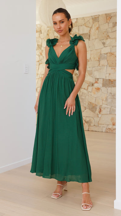 Load image into Gallery viewer, Galilhai Maxi Dress - Forest Green - Billy J
