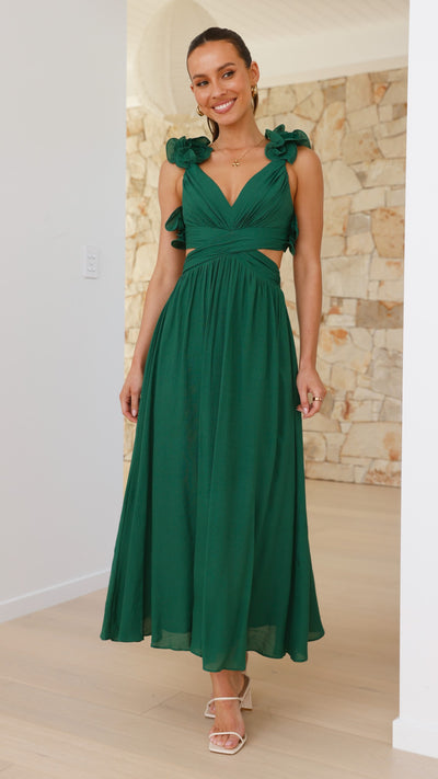 Load image into Gallery viewer, Galilhai Maxi Dress - Forest Green - Billy J
