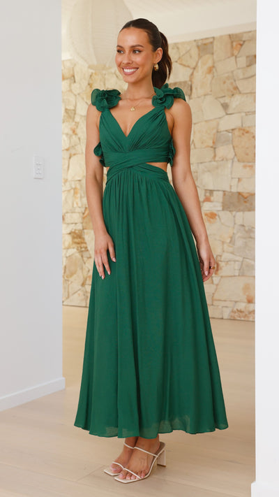 Load image into Gallery viewer, Galilhai Maxi Dress - Forest Green - Billy J
