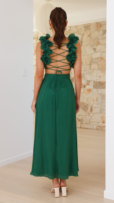 Load image into Gallery viewer, Galilhai Maxi Dress - Forest Green - Billy J
