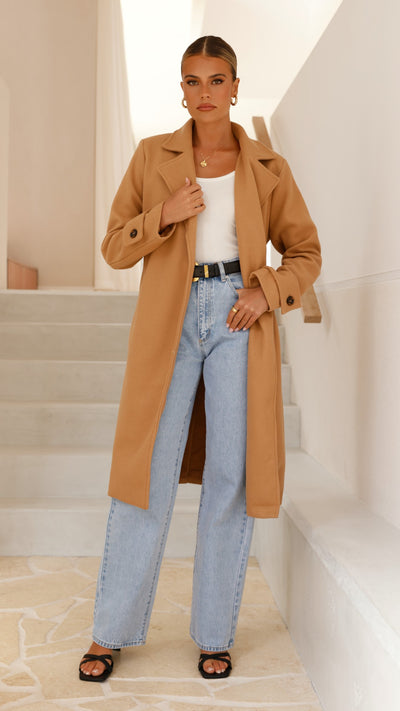 Load image into Gallery viewer, Lue Trench Coat - Camel - Billy J
