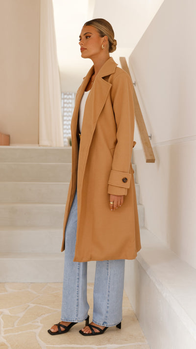 Load image into Gallery viewer, Lue Trench Coat - Camel - Billy J
