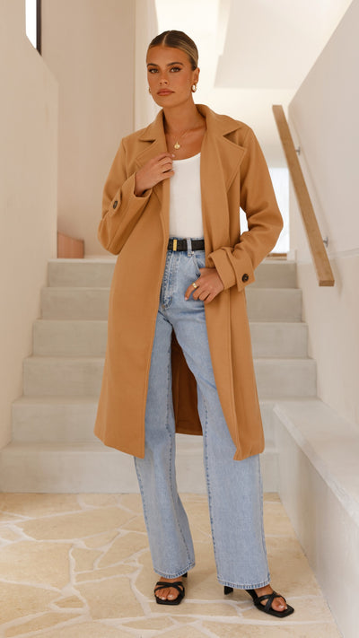 Load image into Gallery viewer, Lue Trench Coat - Camel - Billy J
