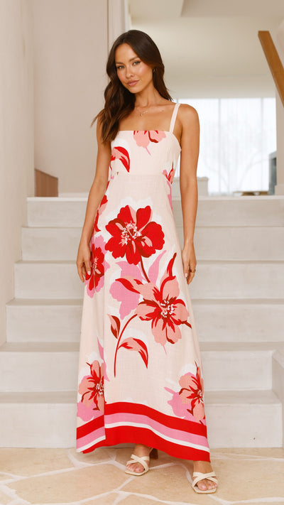 Load image into Gallery viewer, Vida Maxi Dress - Rosabel Print - Billy J
