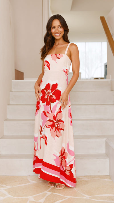 Load image into Gallery viewer, Vida Maxi Dress - Rosabel Print - Billy J
