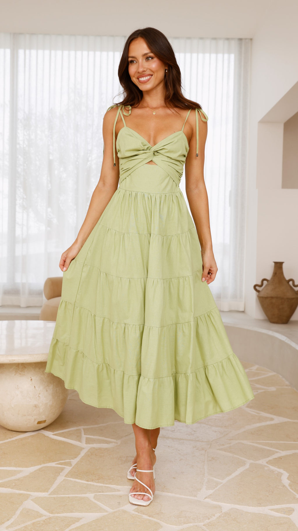 Armani Maxi Dress - Light Green - Billy J