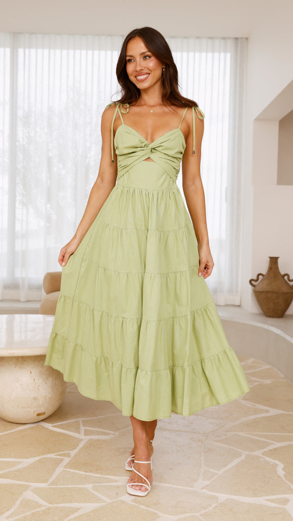 Armani Maxi Dress - Light Green - Billy J