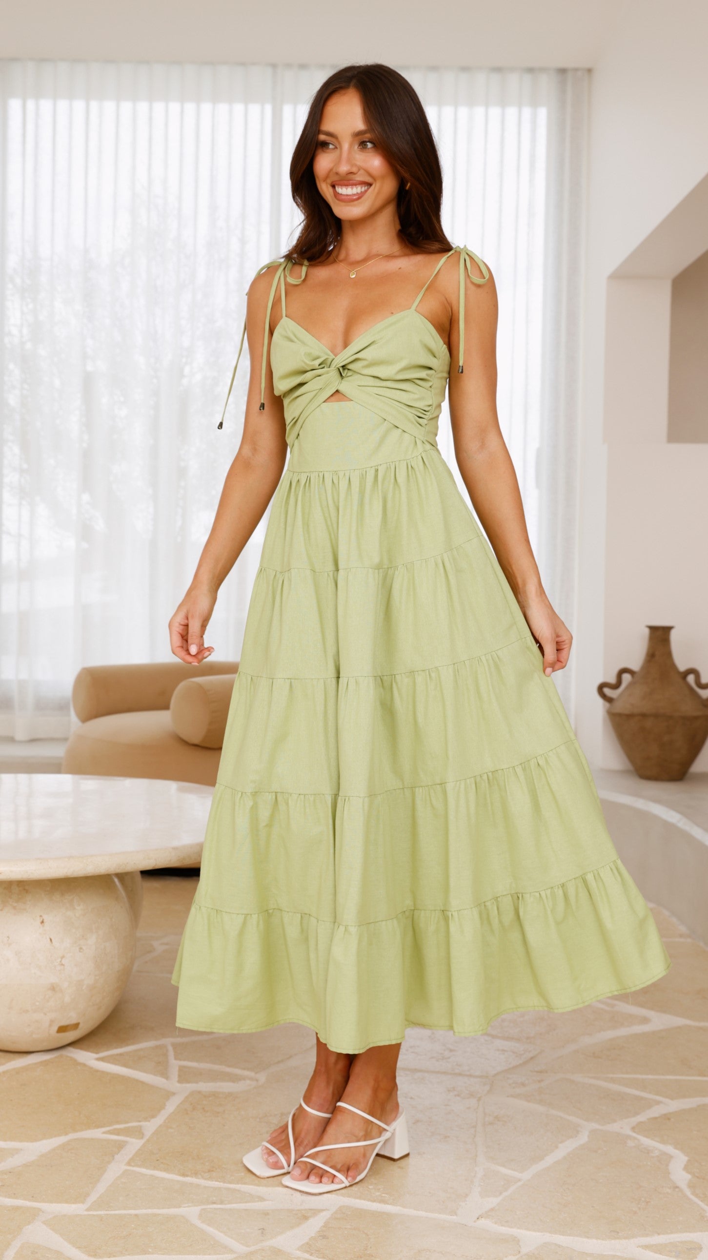 Armani Maxi Dress - Light Green - Billy J