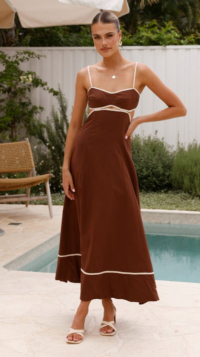 Load image into Gallery viewer, Nereda Maxi Dress - Chocolate - Billy J
