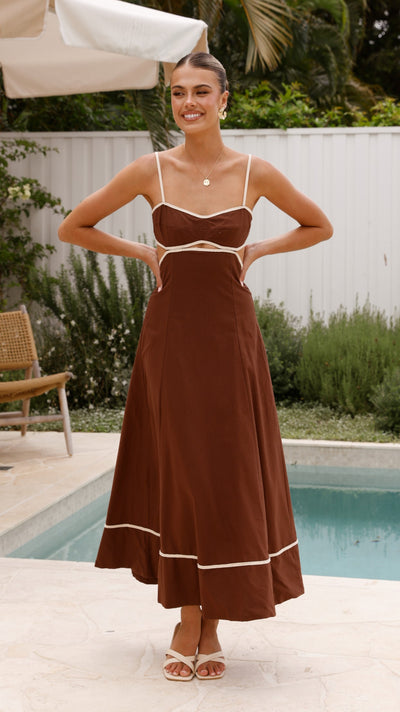 Load image into Gallery viewer, Nereda Maxi Dress - Chocolate - Billy J
