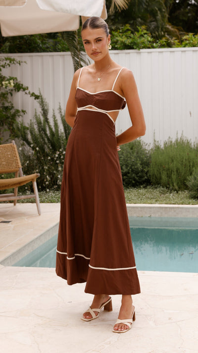 Load image into Gallery viewer, Nereda Maxi Dress - Chocolate - Billy J
