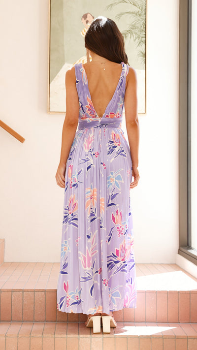 Load image into Gallery viewer, Anita Maxi Dress - Lilac Floral - Billy J
