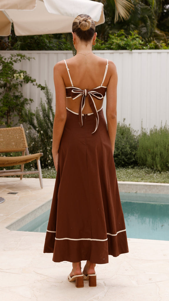 Nereda Maxi Dress - Chocolate - Billy J