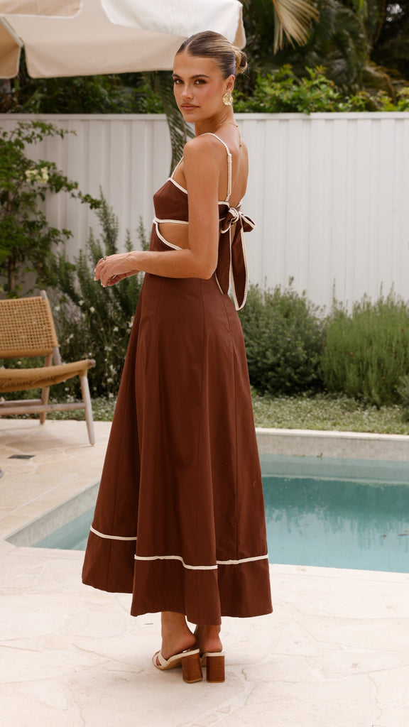 Nereda Maxi Dress - Chocolate - Billy J