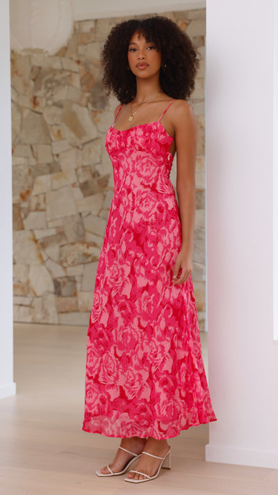 Load image into Gallery viewer, Margie Midi Dress - Pink Floral - Billy J
