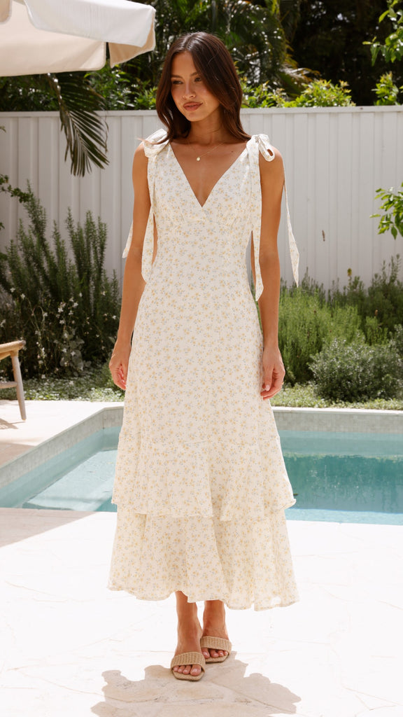 Idana Maxi Dress - Cream / Floral - Billy J