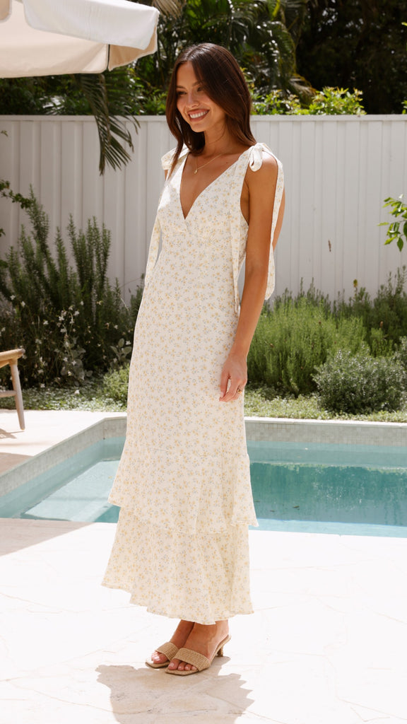 Idana Maxi Dress - Cream / Floral - Billy J