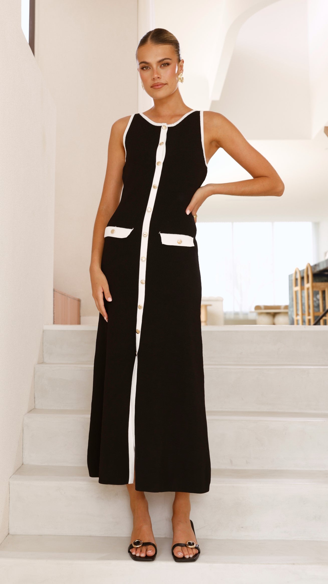 Antoinette Maxi Dress - Black/White - Billy J