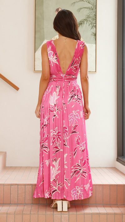 Load image into Gallery viewer, Anita Maxi Dress - Pink Floral - Billy J
