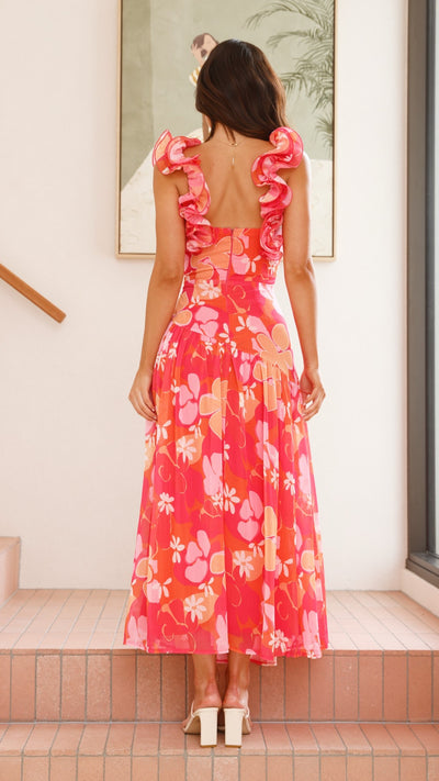 Load image into Gallery viewer, Alma Maxi Dress - Blood Orange - Billy J
