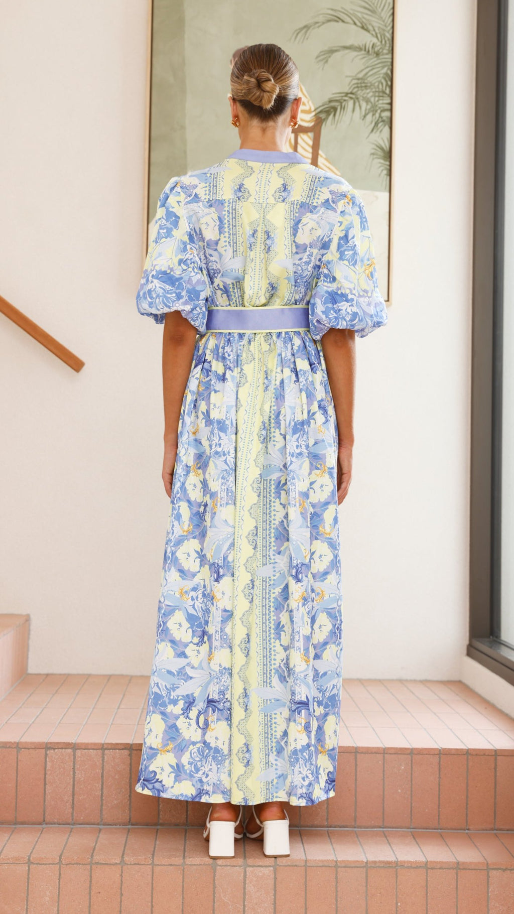 Claudelle Maxi Dress - Blue/Yellow - Billy J