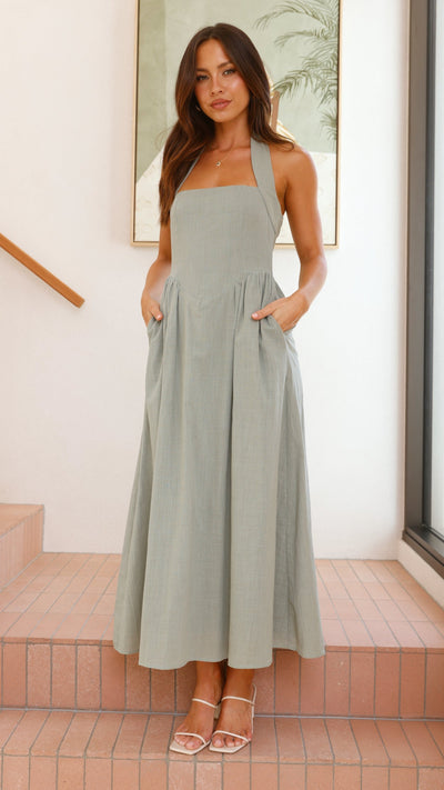 Load image into Gallery viewer, Caden Maxi Dress - Sage - Billy J
