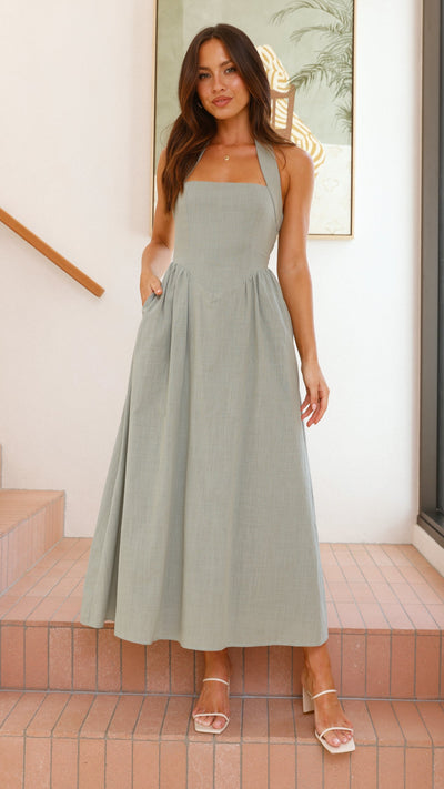 Load image into Gallery viewer, Caden Maxi Dress - Sage - Billy J
