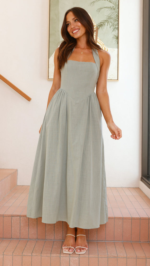 Caden Maxi Dress - Sage - Billy J