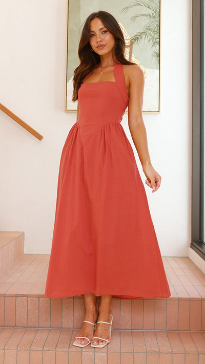 Load image into Gallery viewer, Caden Maxi Dress - Rust - Billy J
