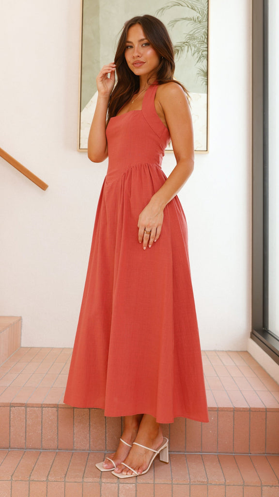 Caden Maxi Dress - Rust - Billy J