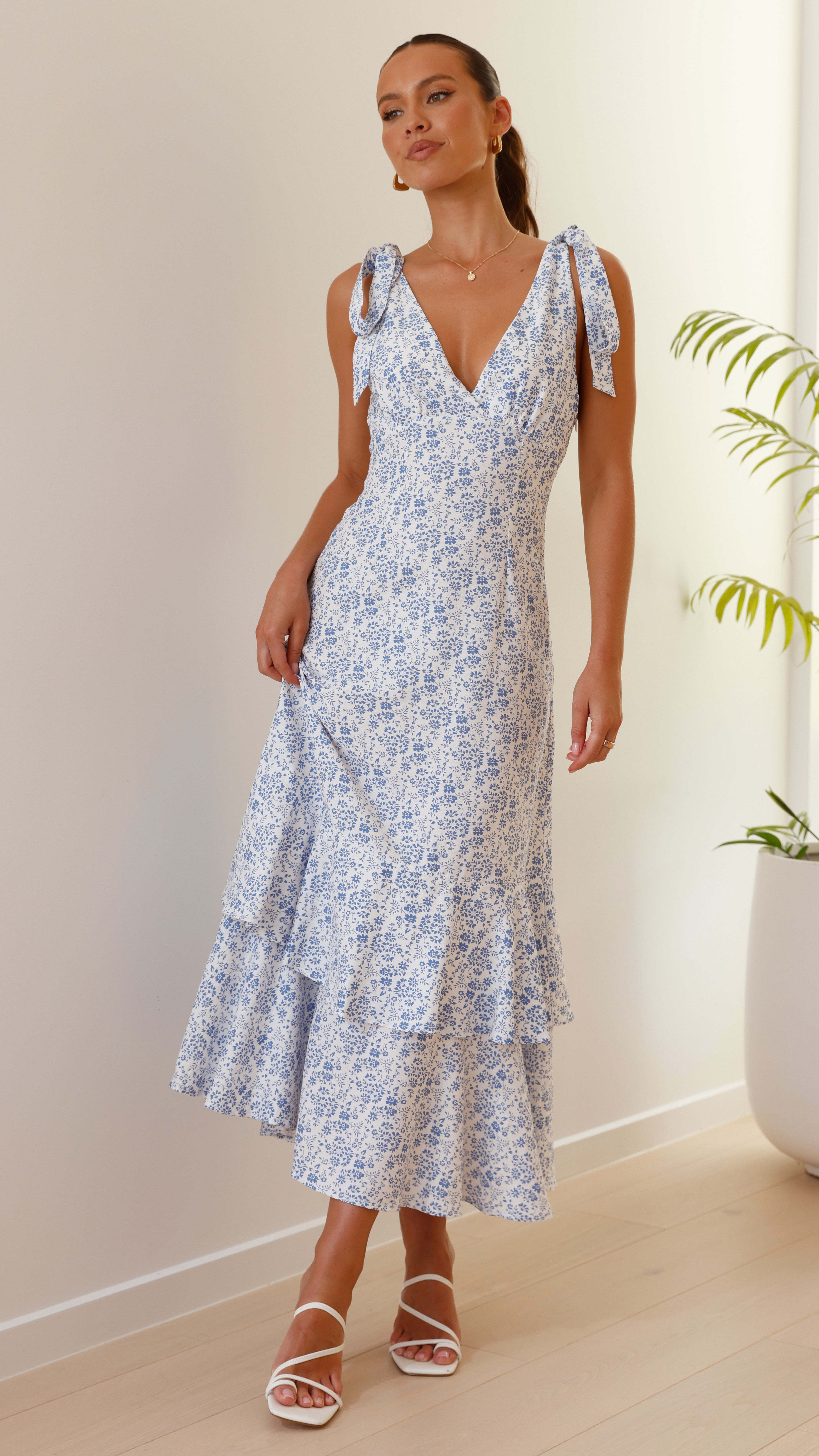 Idana Maxi Dress - Blue Floral - Billy J